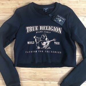 True Religion Buddha Crop Sweatshirt